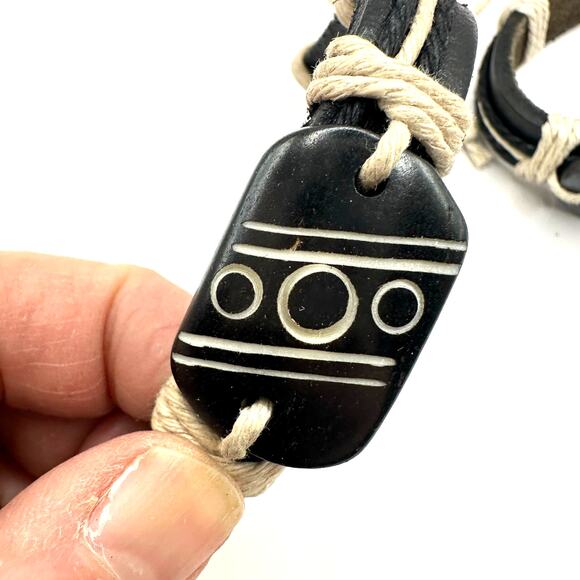 Bracelet Lot Set of 4 Bundle Casual Summer Surfer Stacking Beach Black Green - Picture 4 of 9